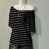 01-16.jpg Stylish Striped Gothic Off-Shoulder T-Shirt