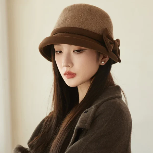 Elegant Vintage Felt Bucket Hat